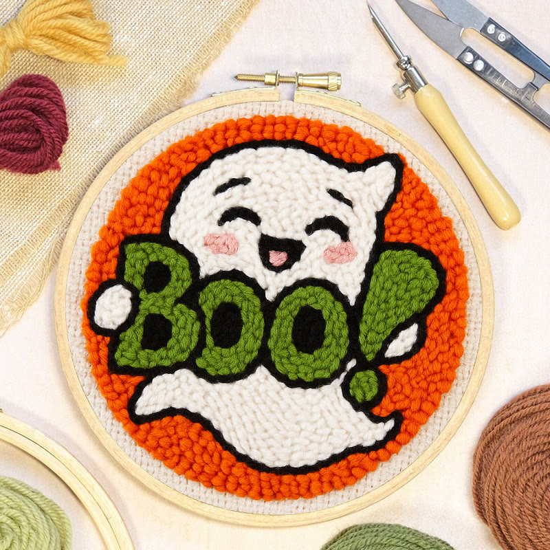 Boo Ghost Punch Needle Kit - Creative Yarn Craft |  Special Desk Decoration - image 6