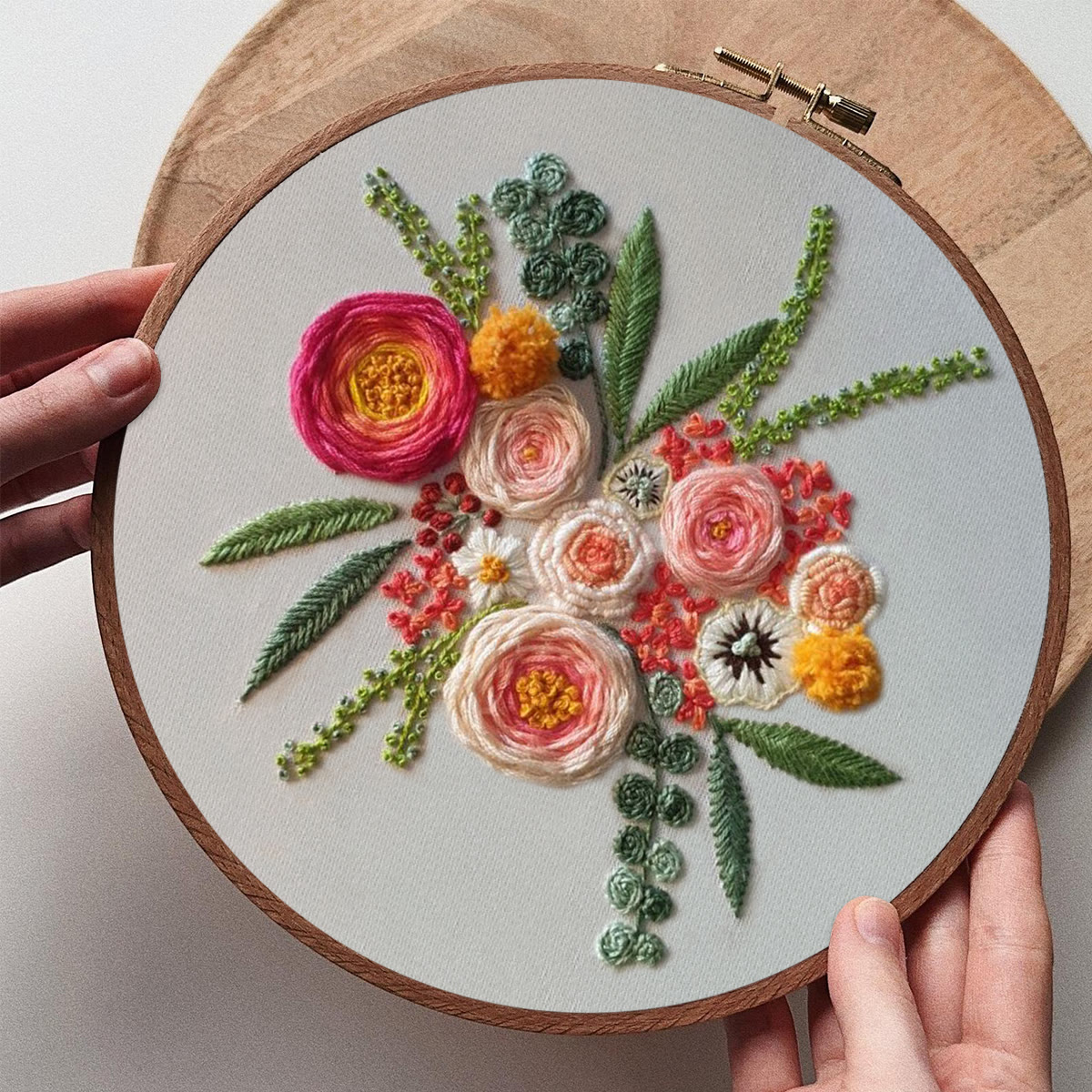 Rubbyoo Embroidery Kit - Spring Blooming | Floral Handmade Craft | Diy Sewing Art - image 8