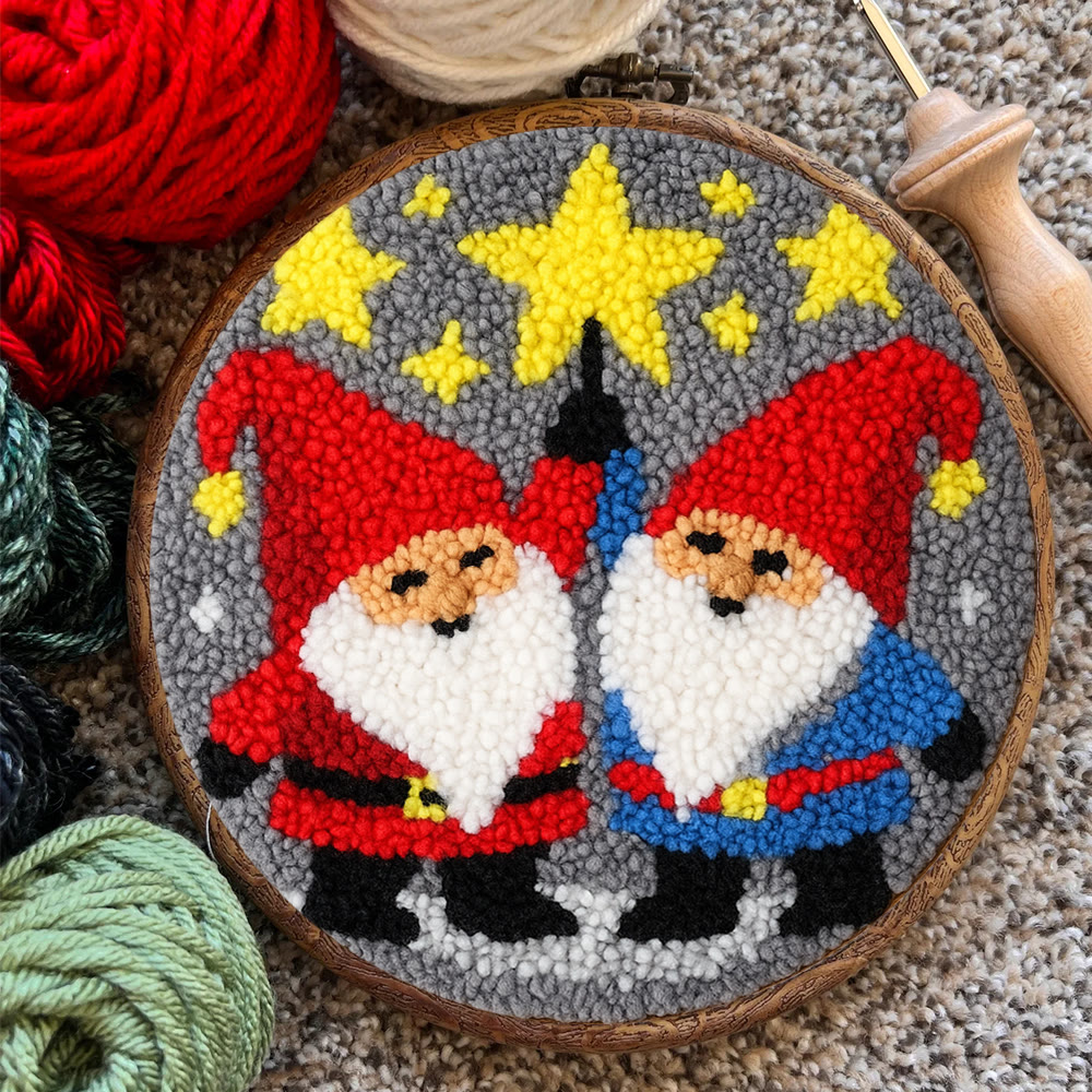 Starry Night Gnomes Punch Needle Kit - Diy Christmas Coaster | Perfect Craft For Beginner  - image 9