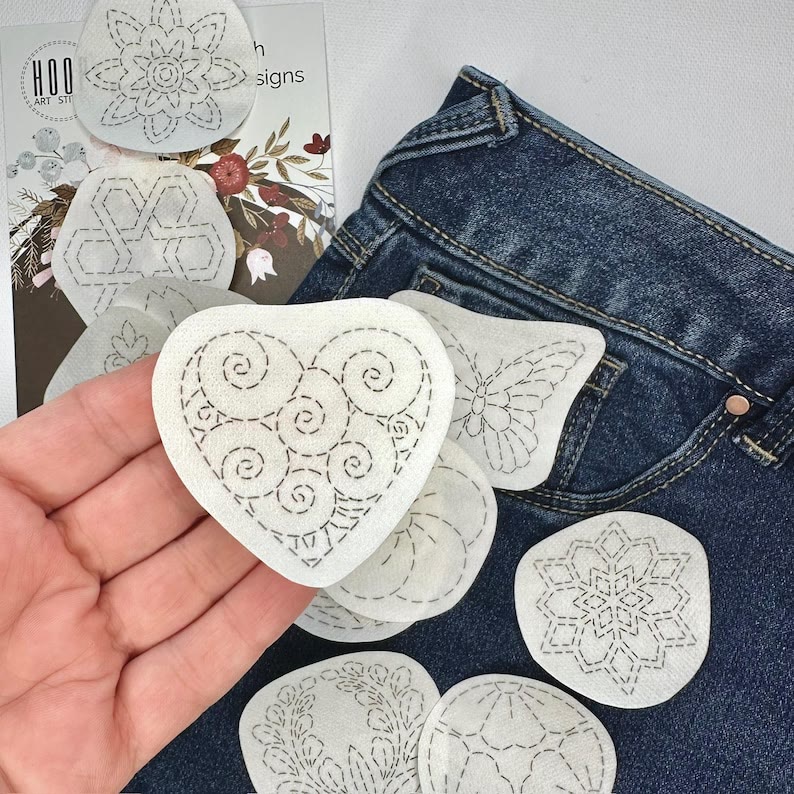 Sashiko Stick And Stitch Patterns | Water-soluble Embroidery Designs | Perfect For Diy Projects - image 6