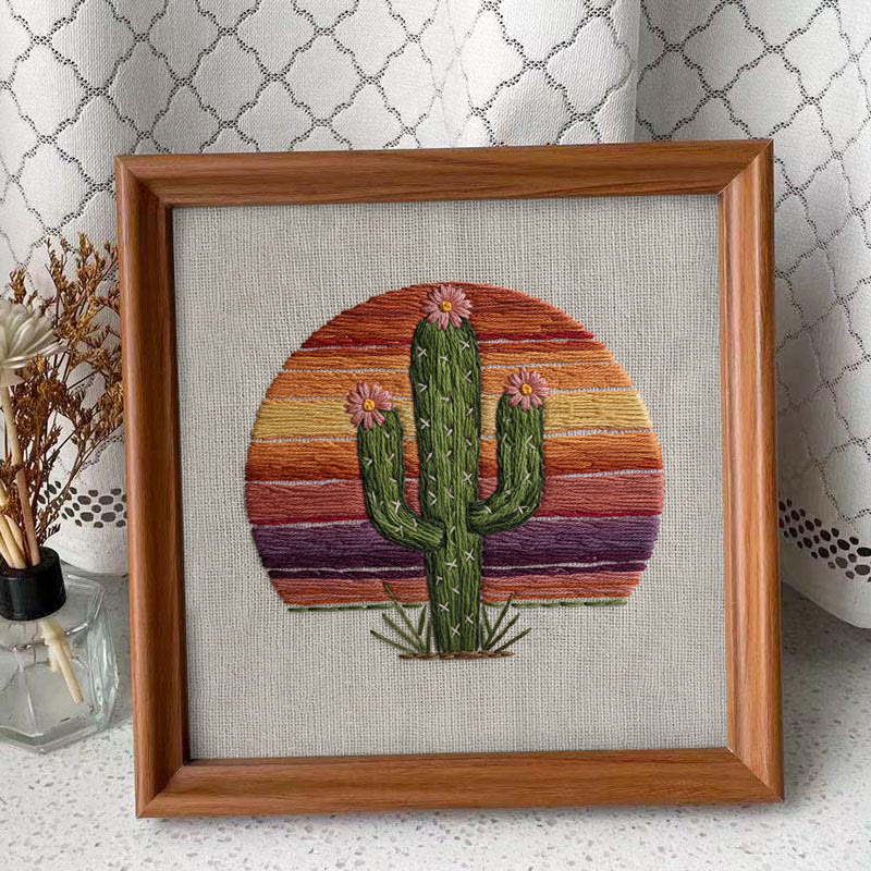 Rubbyoo Embroidery Kit - Charming Cactus | Unique Home Decor | Perfect Housewarming Gift - Embroidery Kit Plus An Extra Frame - image 10