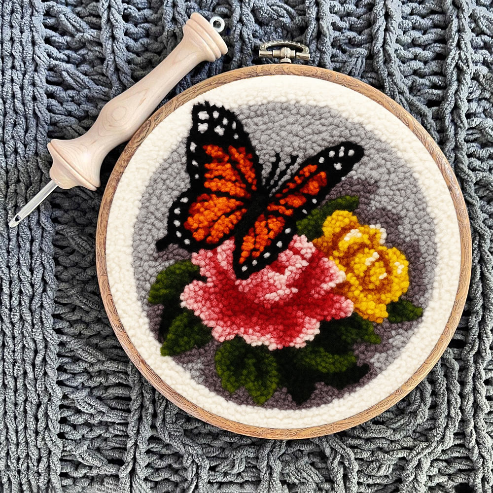 Fascinating Butterfly Punch Needle Kit - Charming Floral Craft | Perfect Handmade Gift For Her - image 10