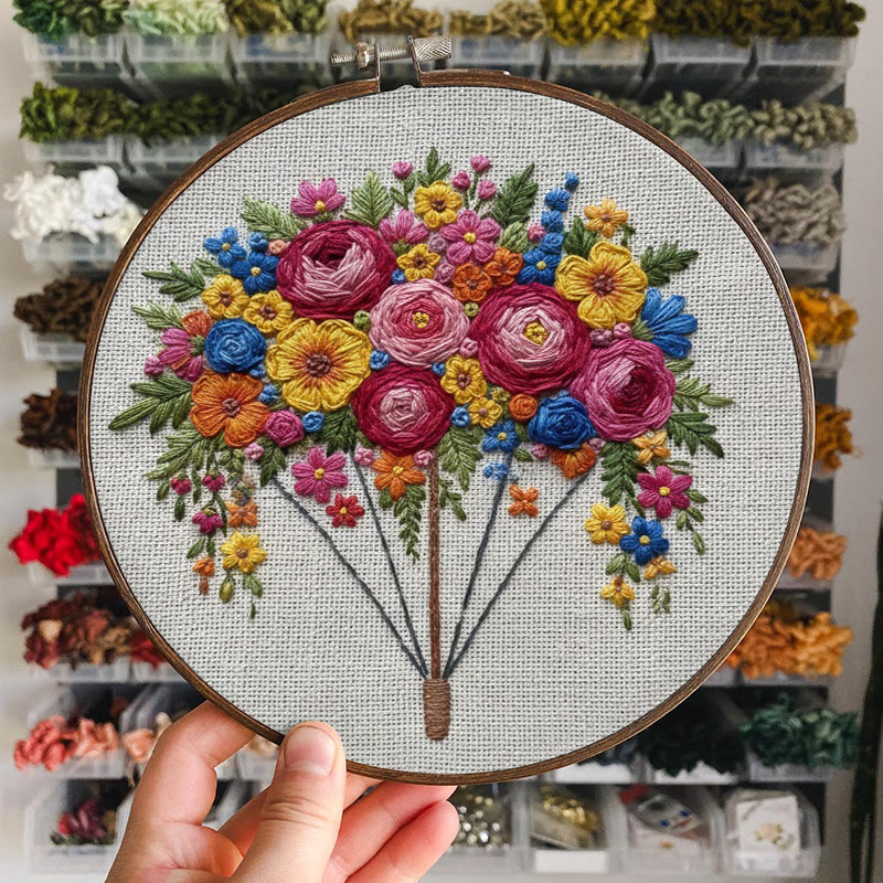 Rubbyoo Embroidery Kit - Blooming Bouquet | Diy Floral Collection | Nice Handmade Art - image 8