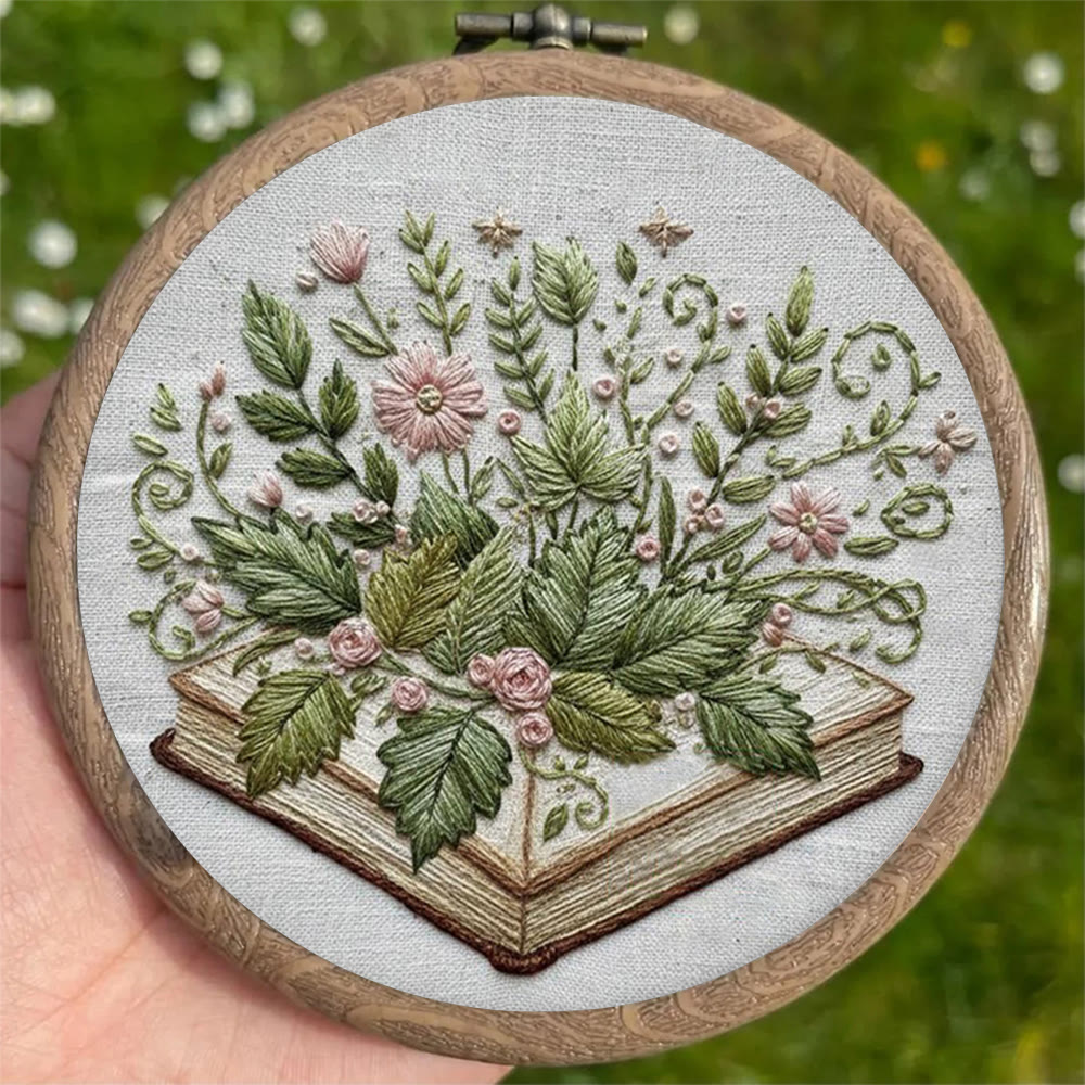 Rubbyoo Embroidery Kit - Botanical Book Garden | Literary Diy | Thoughtful Present - image 6