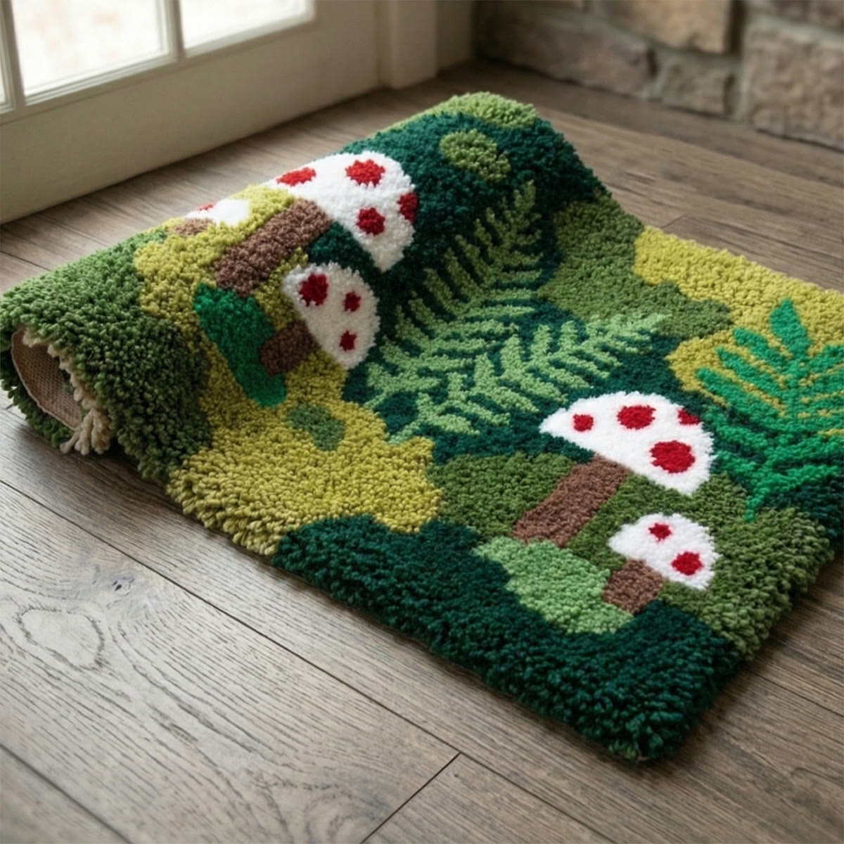 Rubbyoo Latch Hook Rug Kit - Vintage Mushroom | Handmade Modern Carpet | Soft Plush Craft - image 8