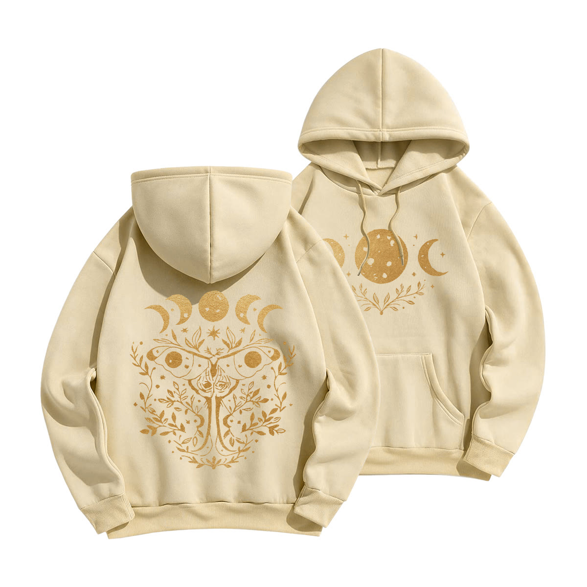 Rubbyoo  Celestial Moth Unisex Hoodie  - Light Coffee - 2XL - image 16