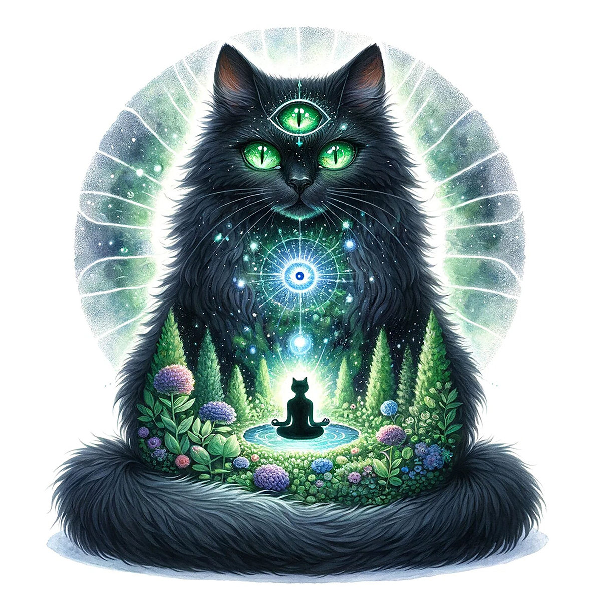 Rubbyoo Majestic Sorcerer Cat | Guardian Of The Arcane -4 Wooden Jigsaw Puzzle