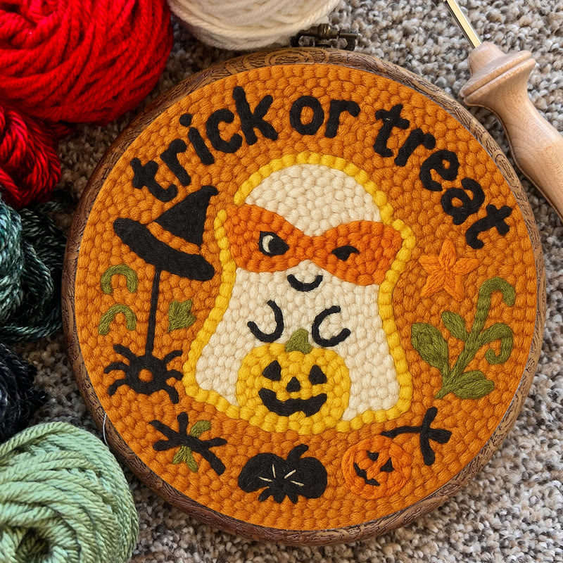 Naughty Ghost Punch Needle Kit - Creative Holiday Handicraft | Personalized Halloween Decor - image 5