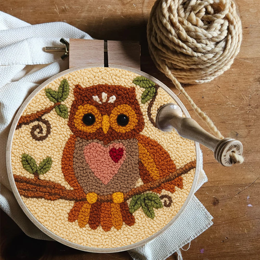 Heart Owl Punch Needle Kit - Diy Beginner | Whimsical Home Handmade - image 10