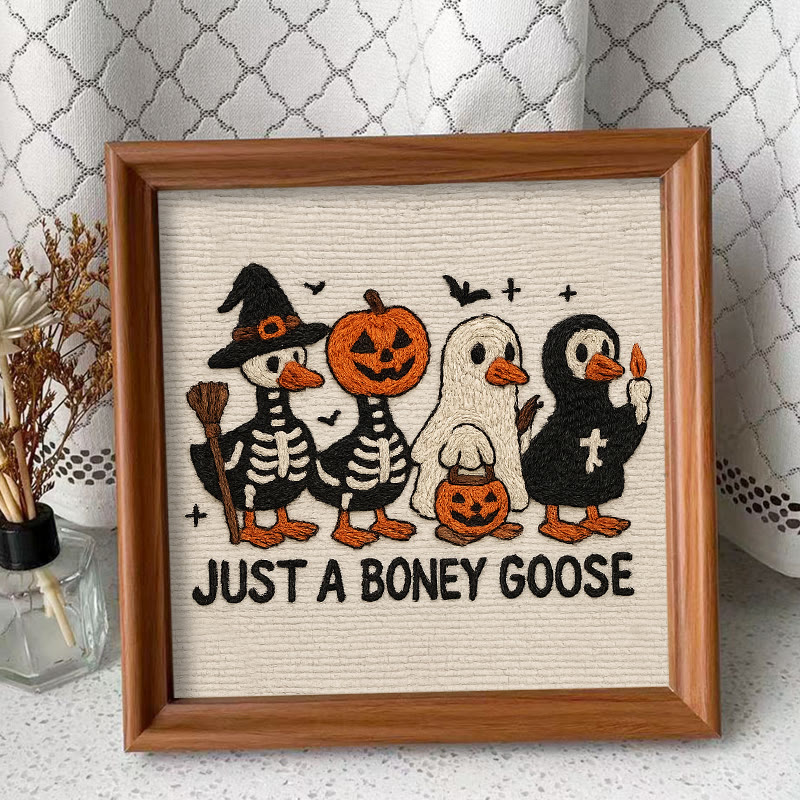 Rubbyoo Embroidery Kit - Boney Goose | Spooky Halloween Animal | Handmade Gift Idea - Embroidery Kit Plus An Extra Frame - image 10