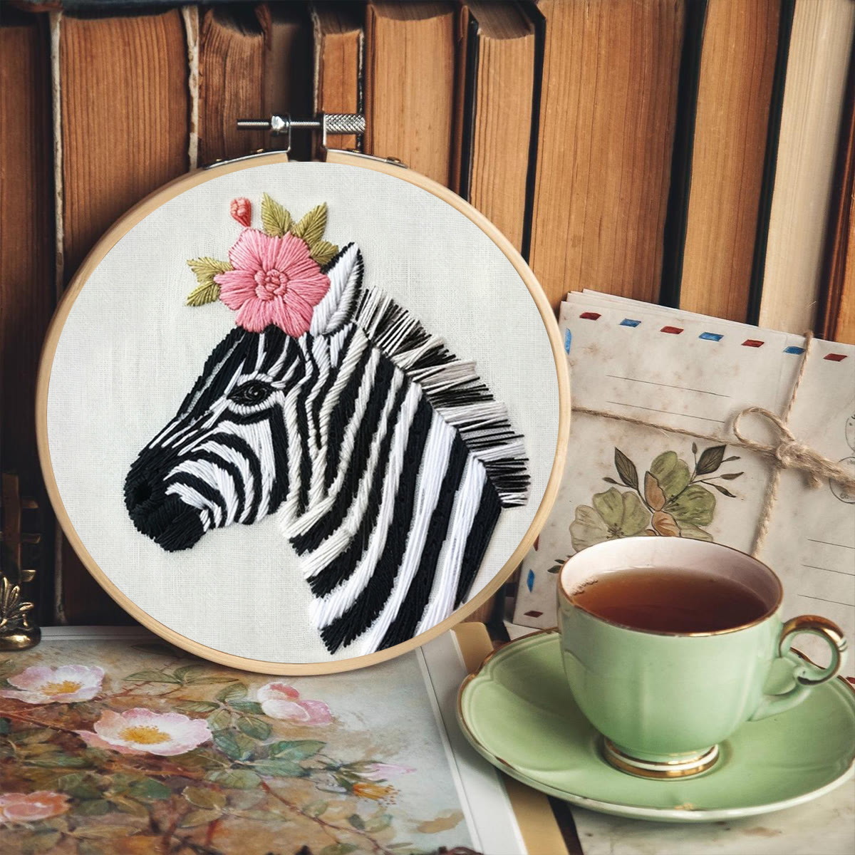 Rubbyoo Embroidery Kit-  Zebra With A Flower  - image 8