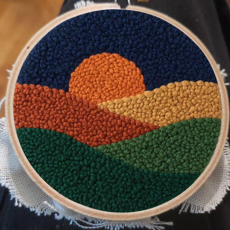 Twilight Mountain Sunset Punch Needle Kit – Elegant Handmade Decor Pendant | Newbie-easy Diy Creation - image 7