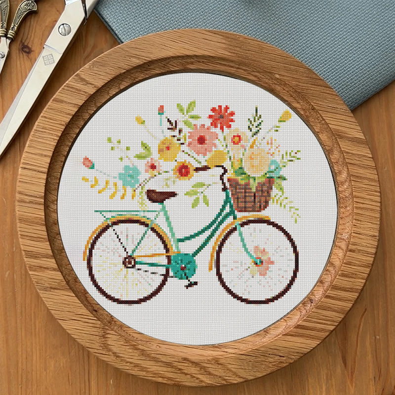  Cross Stitch Kit - Floral Bicycle | Modern Stitch Craft | Diy Home Decor - image 8