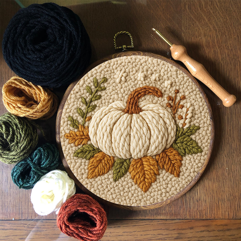 Halloween Pumpkin Punch Needle Kit - Diy Punch Needle Coaster | Art Craft For Home Decor | Handmade Needle Gift - image 6