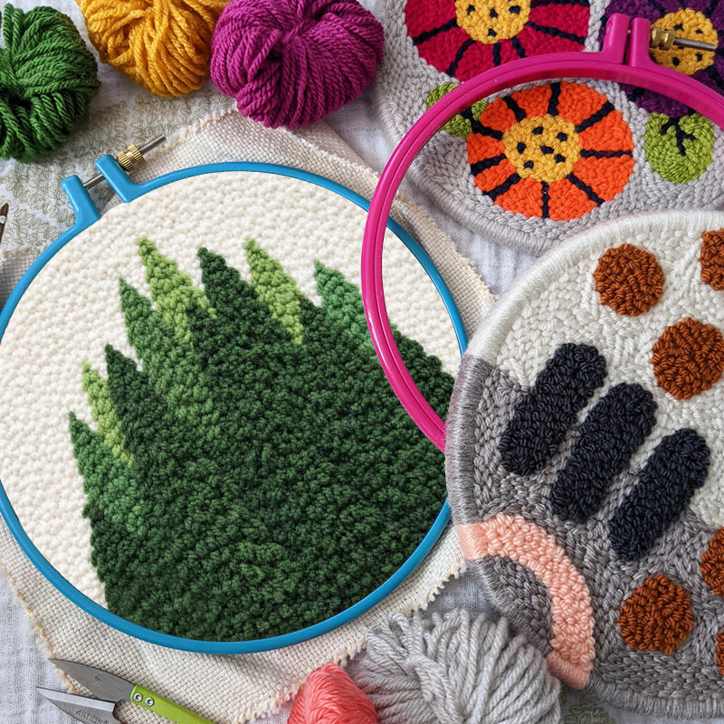 Evergreen Pine Forest Punch Needle Kit - Easy Craft Activity | Natural Home Accent - image 10