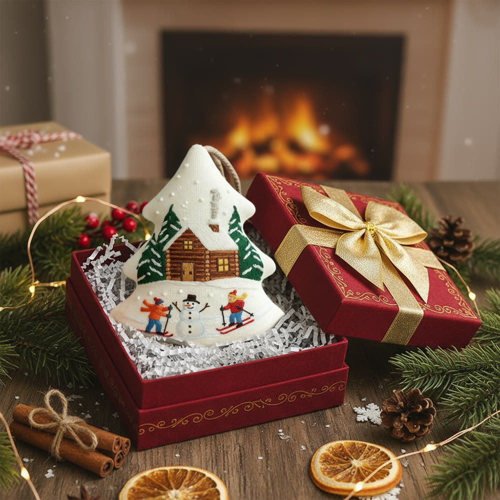 Rubbyoo Tree-shaped Embroidery Kit - Winter Skiing | Winter Handmade Craft | Nice Christmas Tree Hanging  - image 5