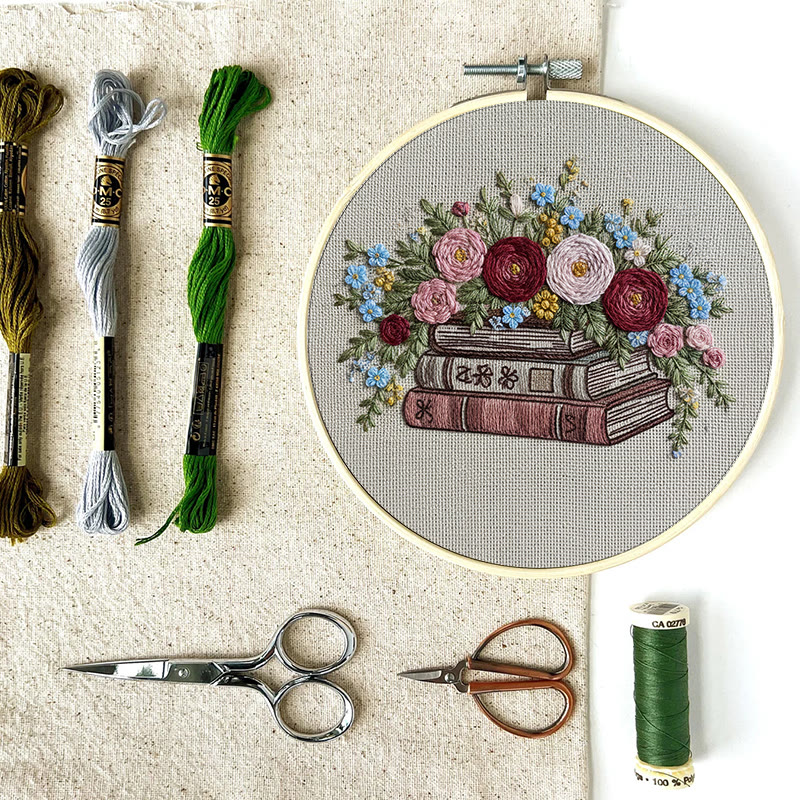 Rubbyoo Embroidery Kit - Floral Book Bouquet | Handcrafted Decorative Art | Perfect For Gift - image 10