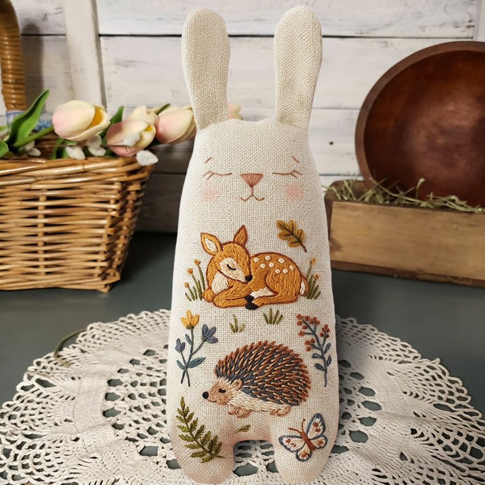 Rubbyoo Bunny Toy Embroidery Kit - Fawn And Hedgehog | Accessible Craft | Cute Gift For Kids - image 4