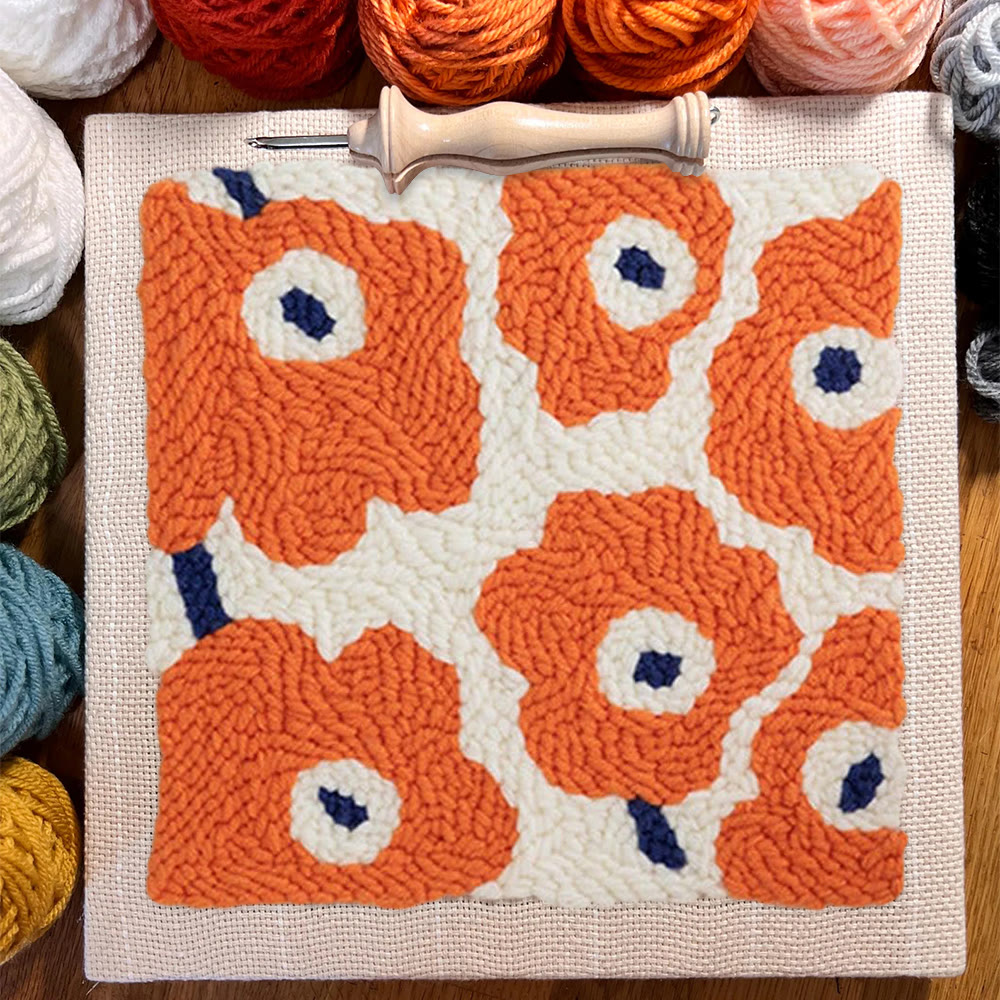 Vibrant Flower Square Punch Needle Kit - Unique Birthday For Friends | Perfect For Room Decoration - image 9