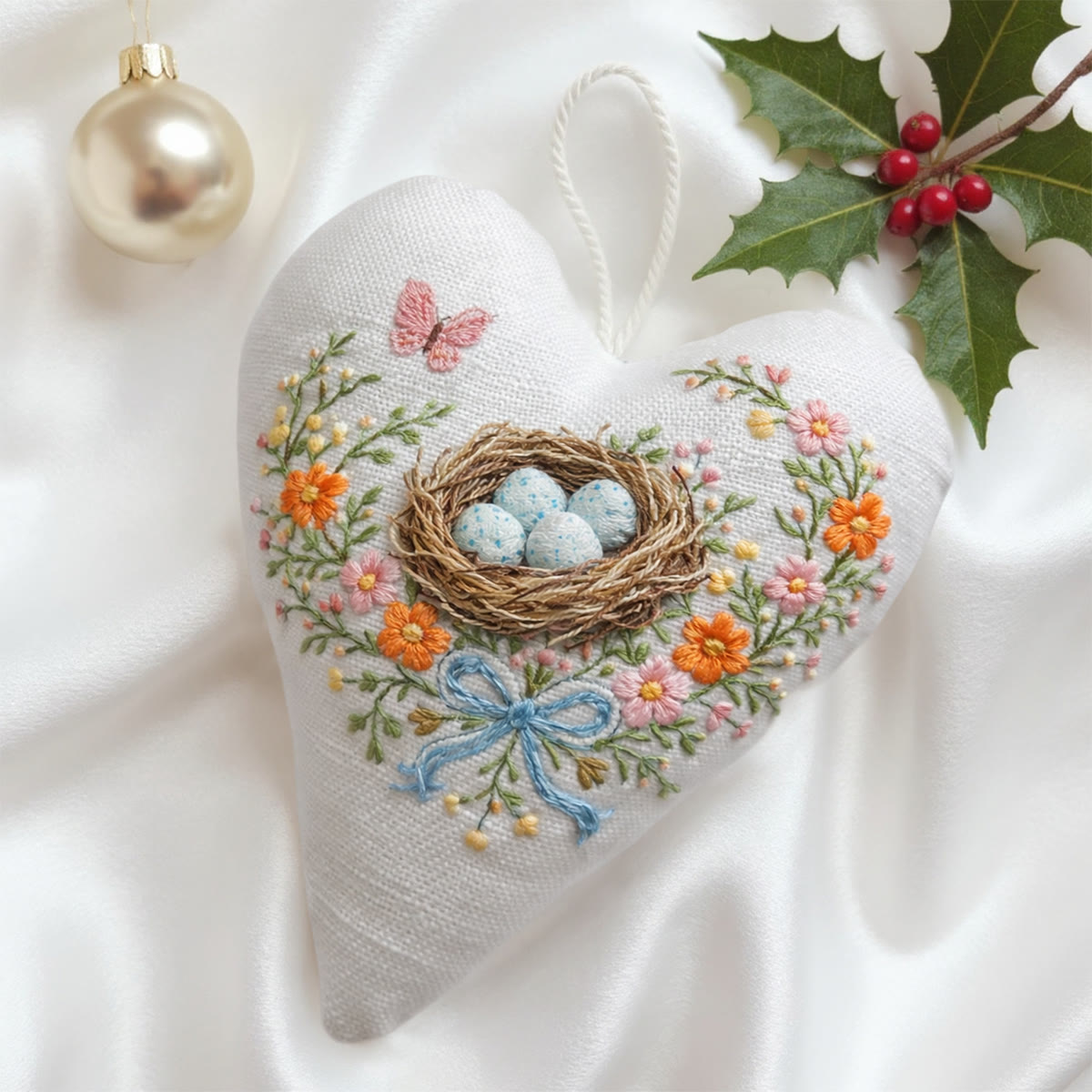 Rubbyoo Heart Embroidery Kit - Nest Blue-Speckled Eggs Butterfly | Delicate Embroidered Artistry | Go-To Gifting Option - image 4