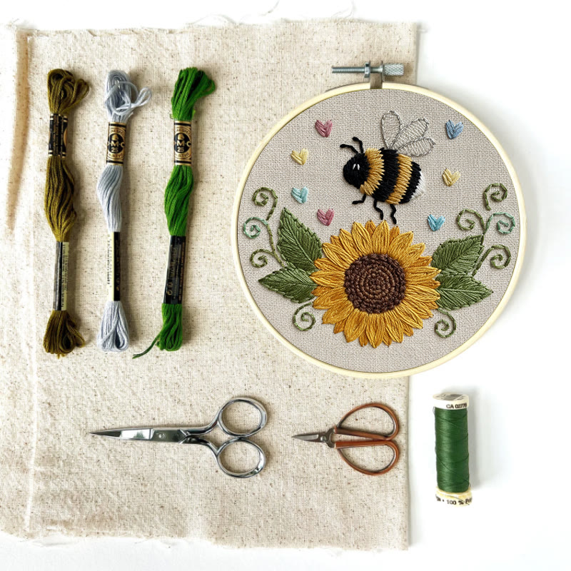 Rubbyoo Embroidery Kit - Sunflower Bee | Diy Floral Insect Art  | Perfect Handicraft For Beginner  - image 12