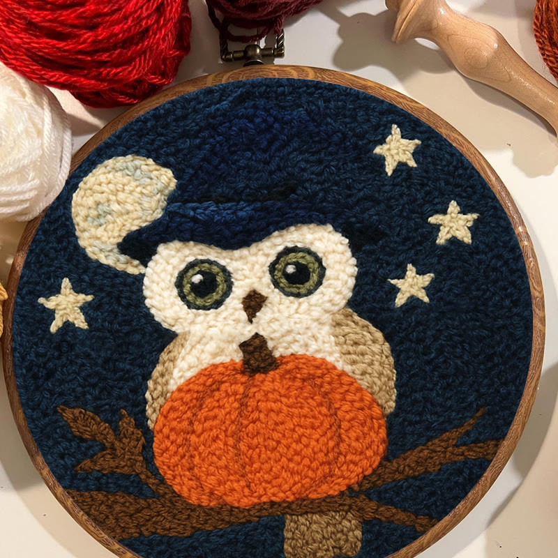 Night Owl Punch Needle Kit - Handmade Bird Art | Nice Decor For Halloween  - image 9