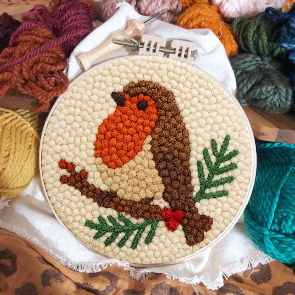 Branch-Perched Robin Punch Needle Kit – Delightful Decor Addition | Uncomplicated Handcraft Art - image 7
