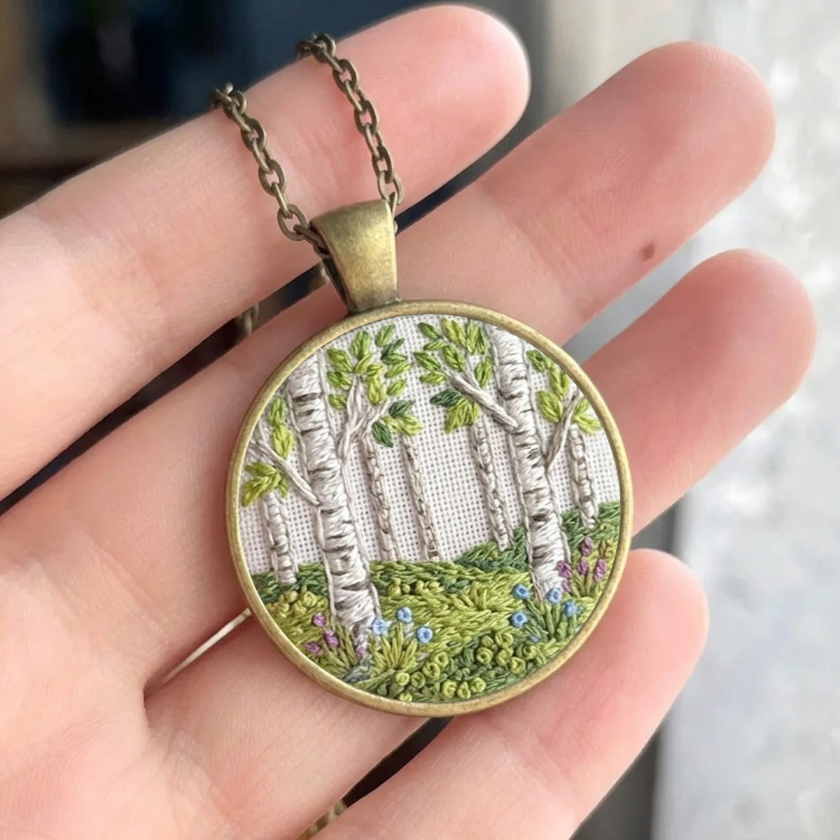 Rubbyoo Embroidery Accessories Kit - Birch Forest Scene | Gift For Nature Lover | Layering Accessory - image 10