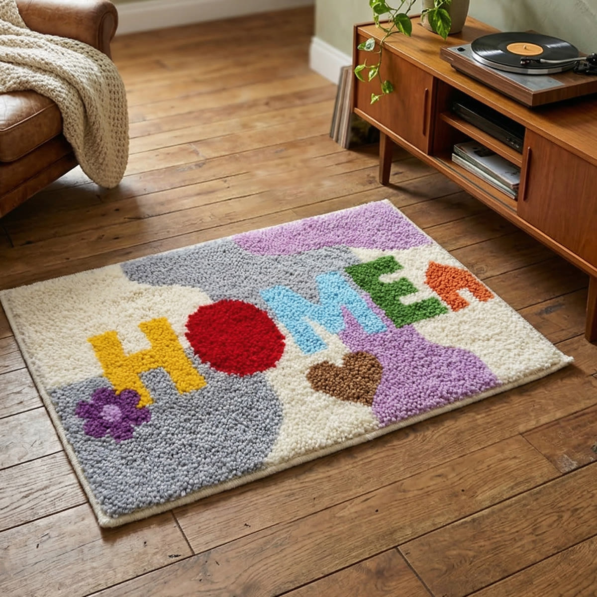 Rubbyoo Latch Hook Rug Kit - Colourful Home Patten | Spring Door Mat | Unique House Decor - image 3