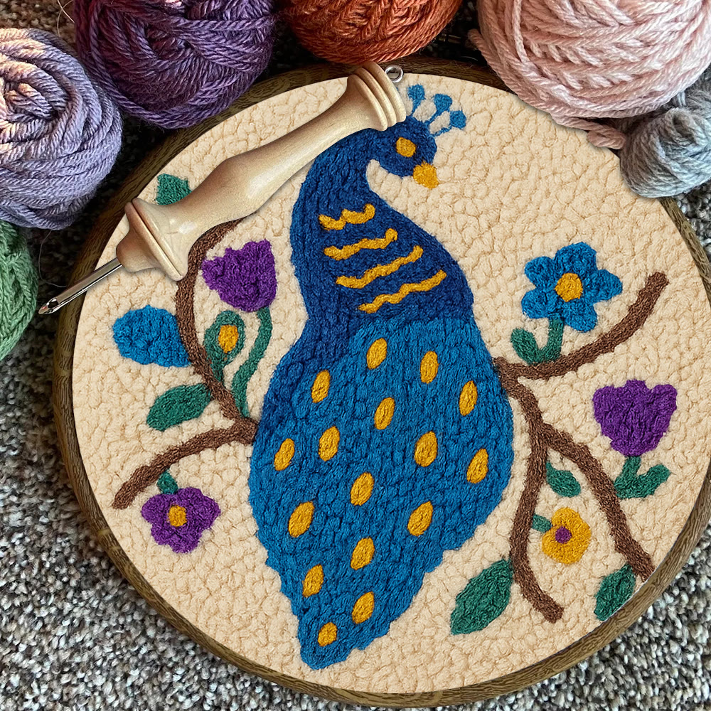 Charming Peacock Punch Needle Kit - Unique Room Decoration  | Nice Handicraft For Animal Lovers - image 5