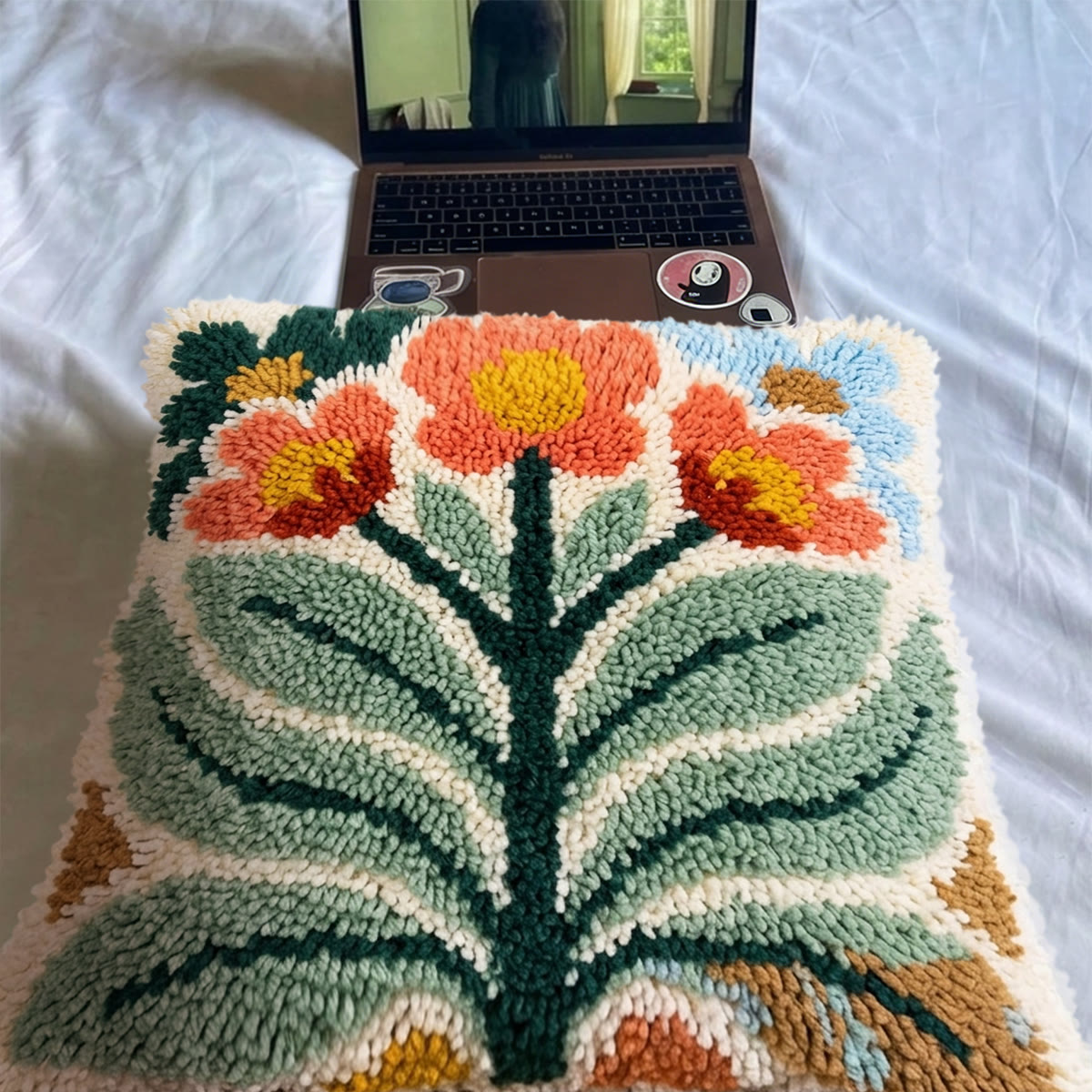 Rubbyoo Latch Hook Pillow Kit - Blooming Floral | Birthday Gift For Her | Home Decor For Sofa Bed - image 8