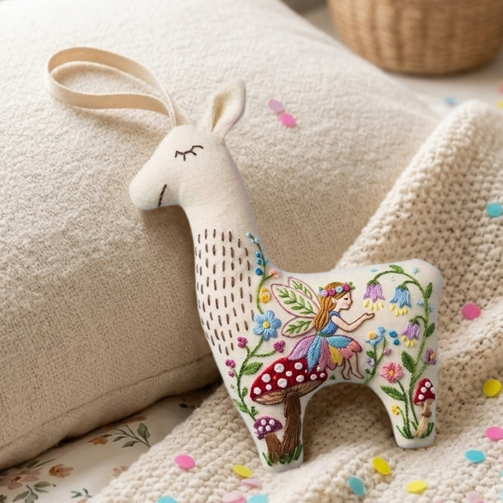 Rubbyoo Llama Embroidery Kit - The Flower Fairy | Stuffed Alpaca Toy | Unique Gift For Crafters - image 4