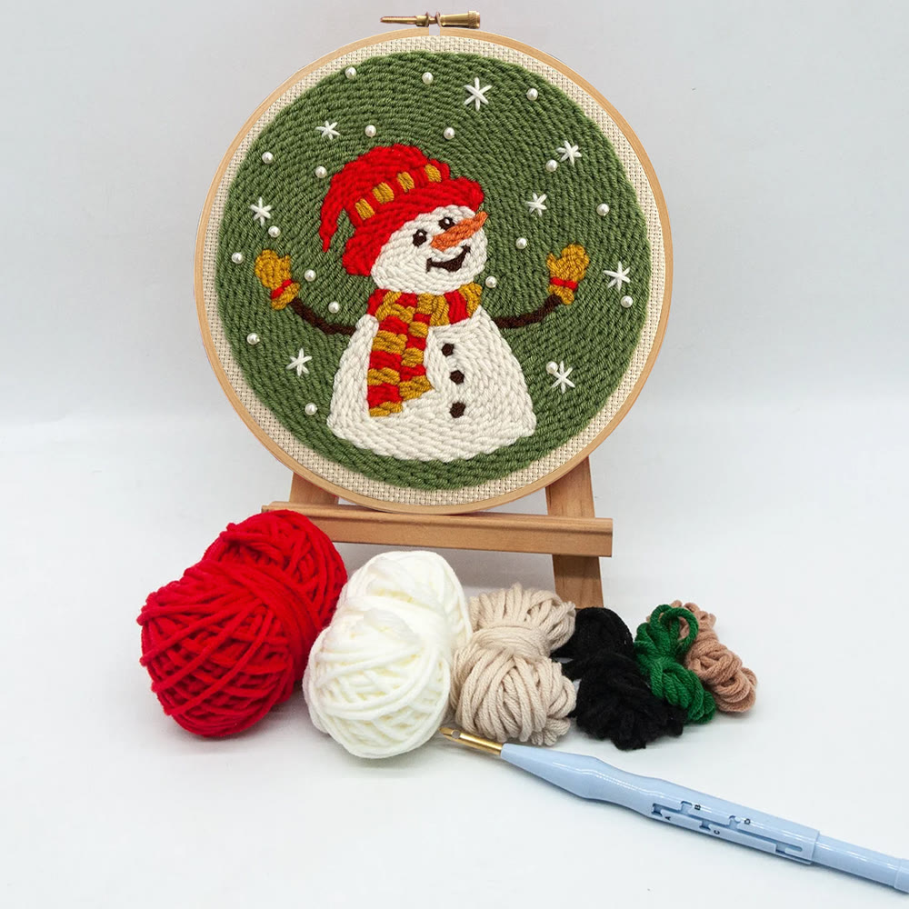Happy Snowman Punch Needle Kit - Christmas Tree Ornament | Nice Christmas Gifts  - image 10