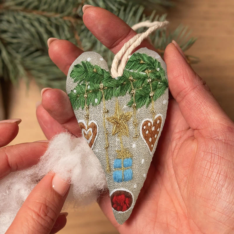 Rubbyoo Heart Embroidery Kit - Christmas Gift | Christmas Heart Stitch | Diy Holiday Collection - image 7
