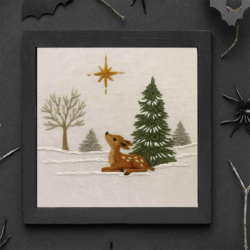 Rubbyoo Embroidery Kit - Deer In The Snow | Christmas Handmade Artwork | Perfect Gift For Home Decor - image 9