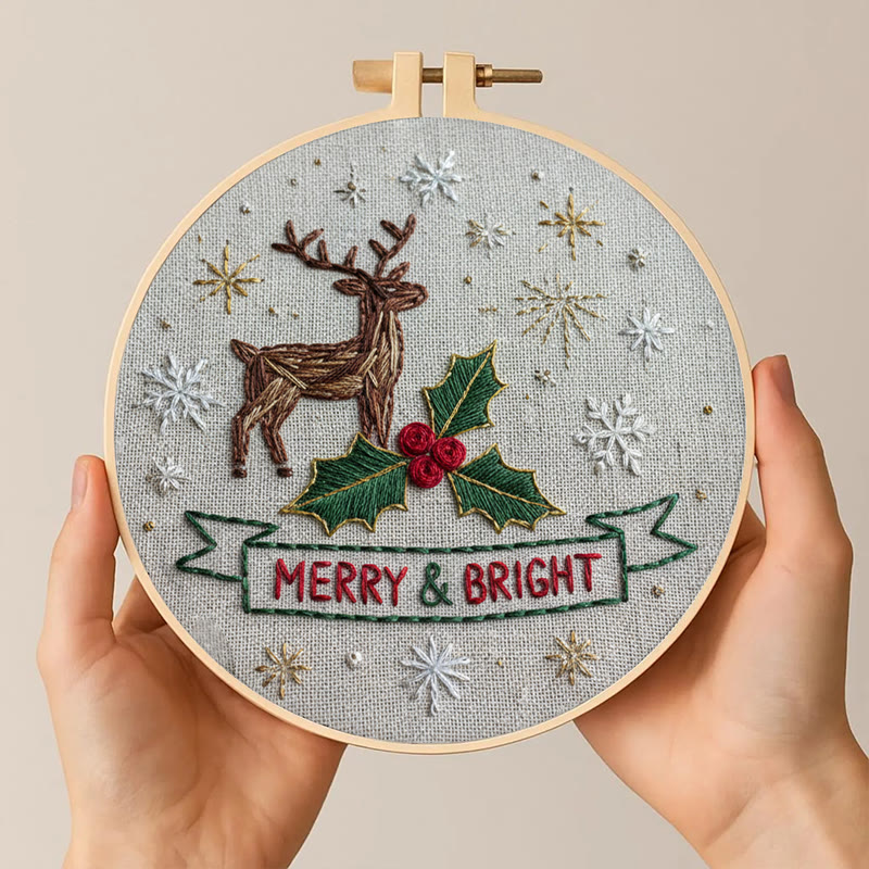 Rubbyoo Embroidery Kit - Christmas Deer | Unique Stitch Art | Christmas Crafts For Decoration  - image 7