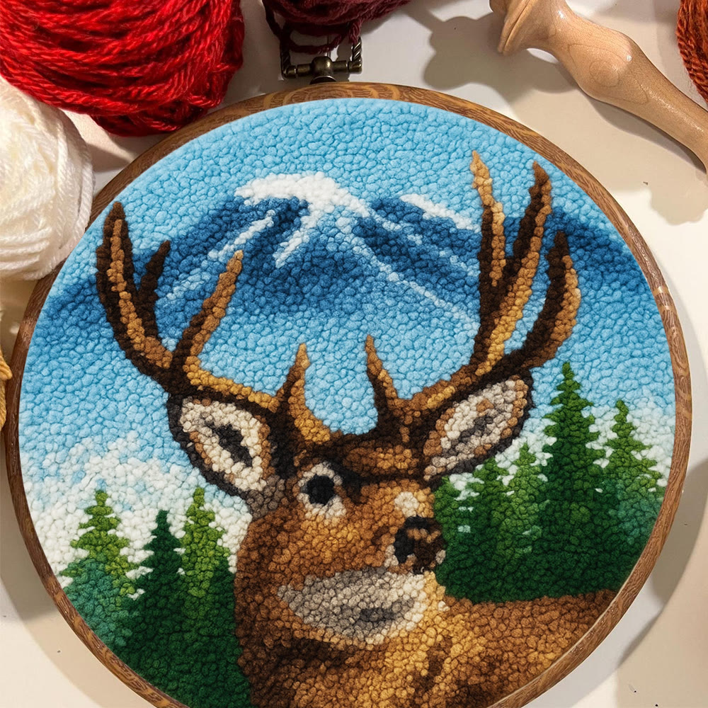 King Of Milu Deer Punch Needle Kit - Diy Animal Handmade Craft | Perfect Art For Home Decor - image 6