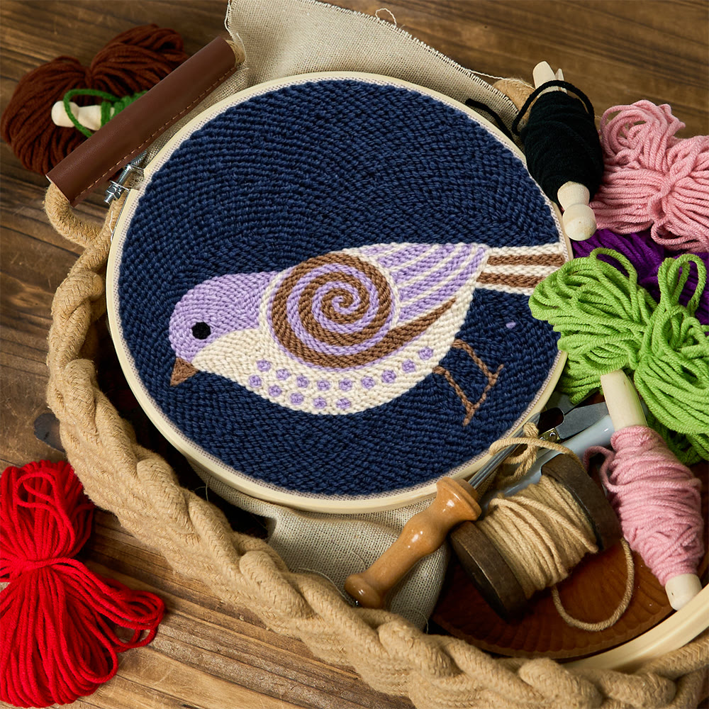 Little Bird Punch Needle Kit - Diy Yarn Craft | Handmade Hanging Ornament - image 4