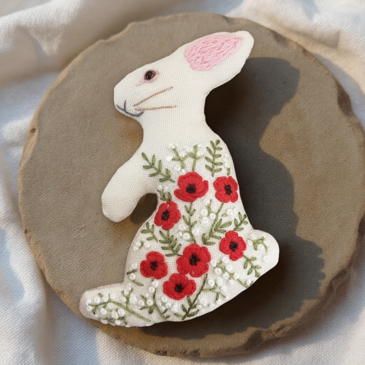 Rubbyoo Rabbit Embroidery Kit - Floral Bunny | Woodland Animals Craft | Easy For Handmade Beginners - image 4