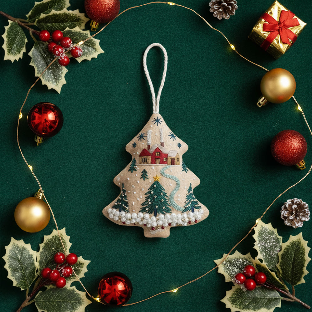 Rubbyoo Tree-shaped Embroidery Kit - Christmas Tree | Diy Christmas Pendant | Unique Gift Idea - image 9