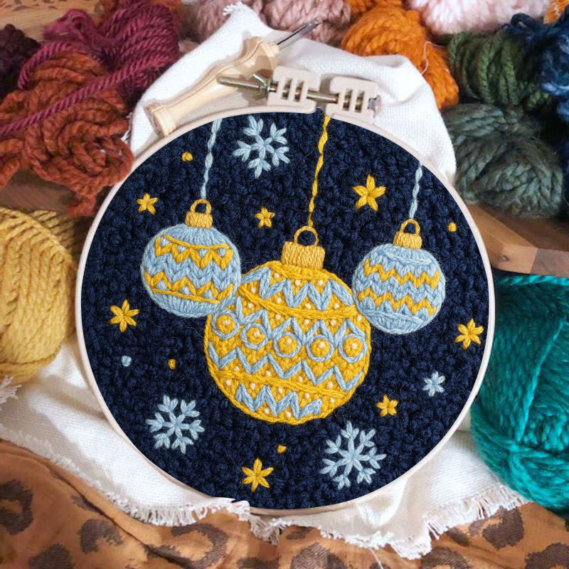 Festive Christmas Bauble Snowflake Punch Needle Kit – Handmade Decor Pendant | Go-To Gifting Choice - image 3