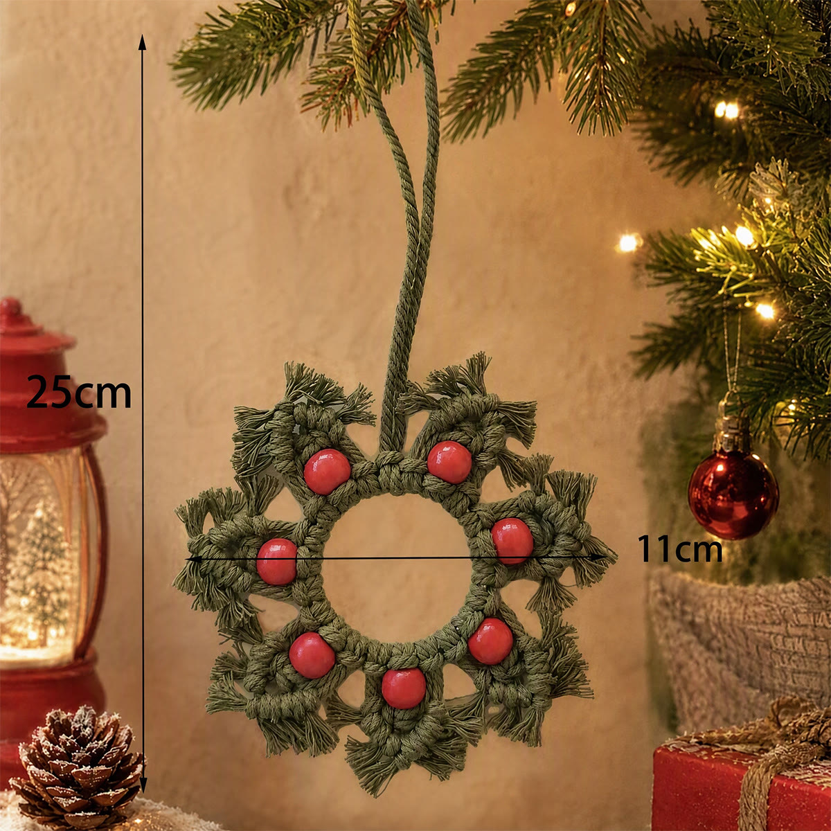 Rubbyoo Rustic Christmas Ornament – Handmade Charming  Xmas Tree Decor | Cozy Scandinavian Home Accent - B - image 6