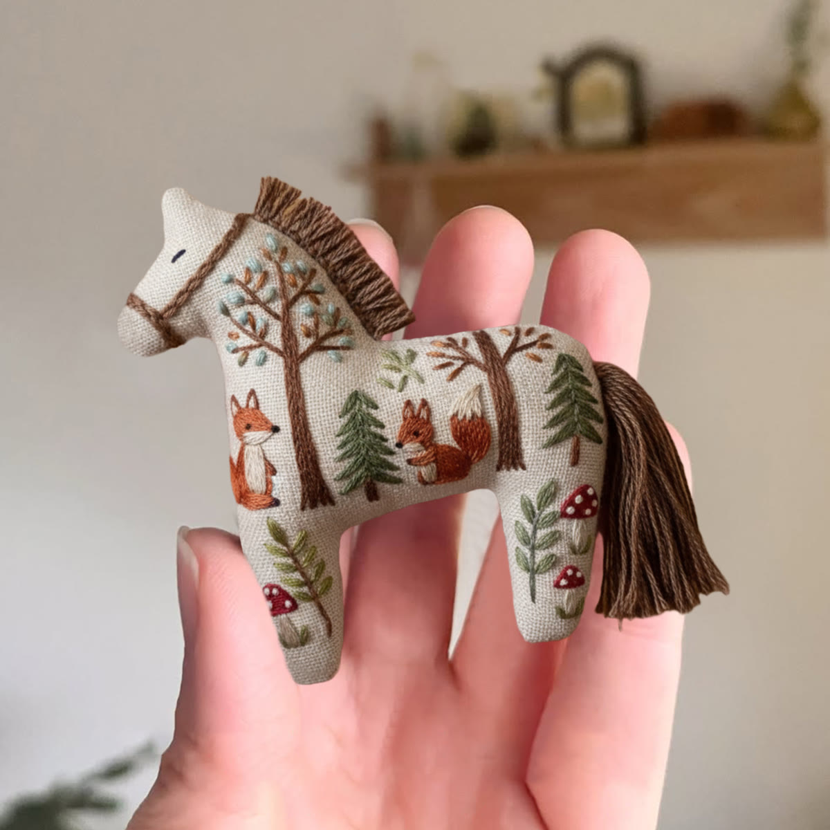 Rubbyoo Horse Embroidery Kit - Fox In Forest | Animal Needle Artwork | Adorable Handmade Craft - image 6