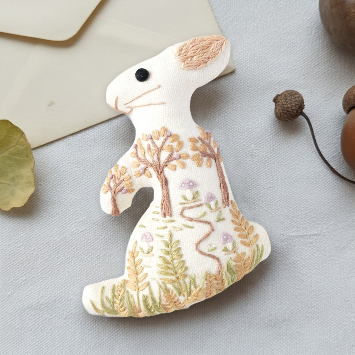 Rubbyoo Rabbit Embroidery Kit - Vibrant Forest | Creative Bunny Artwork | Perfect Gift For Animal Lovers - image 5