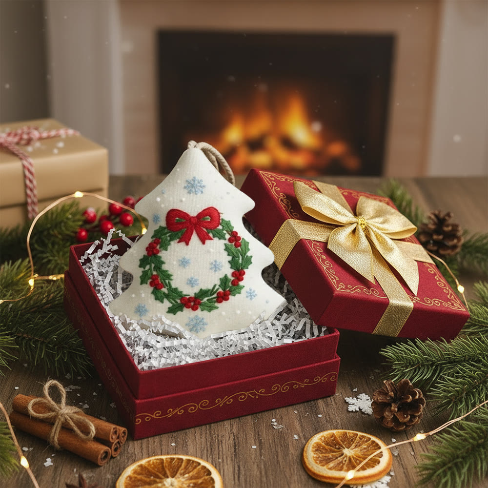 Rubbyoo Tree-shaped Embroidery Kit - Christmas Wreath | Personalized Stitch Art | Diy Wall Hanging  - image 4