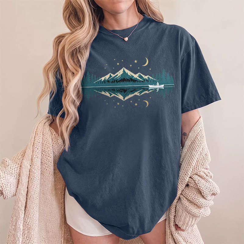Rubbyoo Mountain Nightscape  Graphic Tee  - Perfect For Outdoor Adventure | Special Nature Theme Unisex  T-shirt - image 11