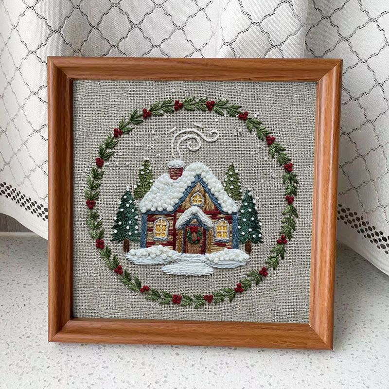 Rubbyoo Embroidery Kit - Winter Chalet | Christmas Stitch Artwork | Handmade Wall Decor - Embroidery Kit Plus An Extra Frame - image 11