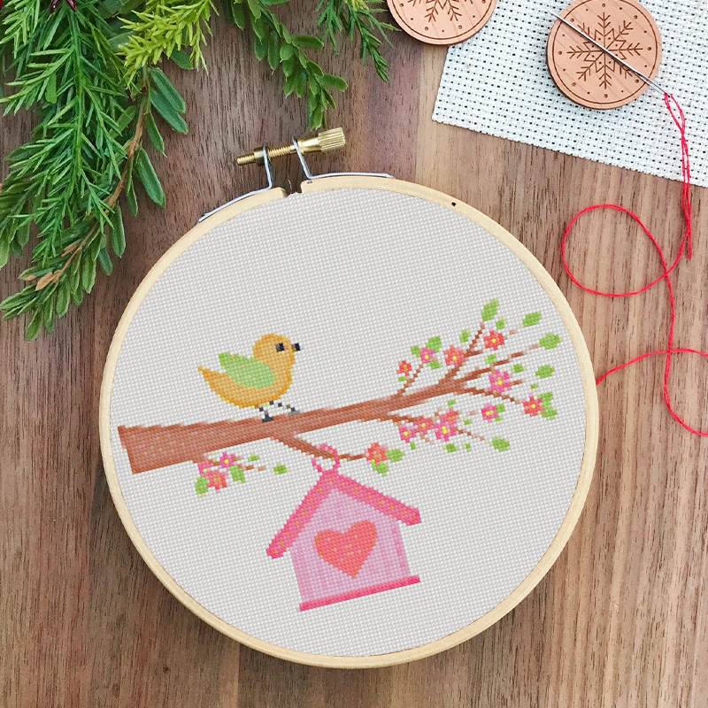  Cross Stitch Kit - Little Bird On A Branch | Creative Wall Decoration | Unique Stitch Artwork - image 7
