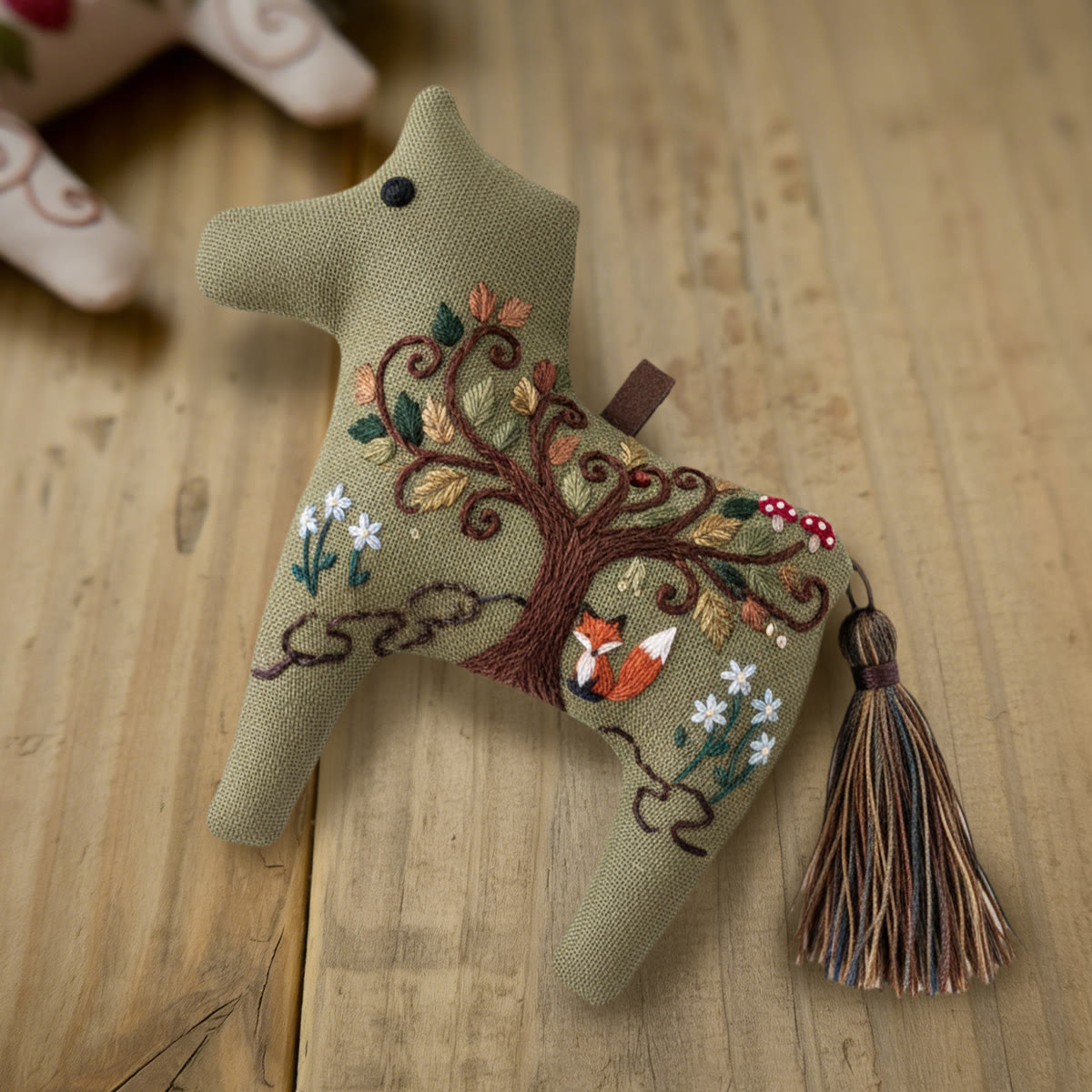 Rubbyoo Dala Horse Embroidery Kit - Tree Of Life Fox | Boho-style Craft | Artistic Home Accent - image 7