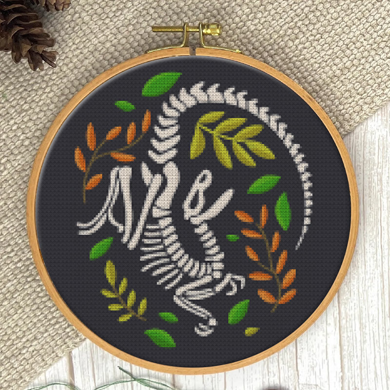 Cross Stitch Kit - Dinosaur Skeleton | Unique Wall Decor | Diy Craft For Handmade Lover - image 8